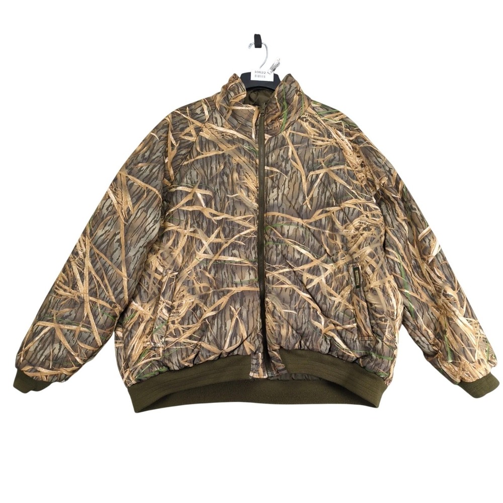 Remington Brown Camo Reversible Puffer Jacket Mens 3XL Mossy Oak Hunting Outdoor